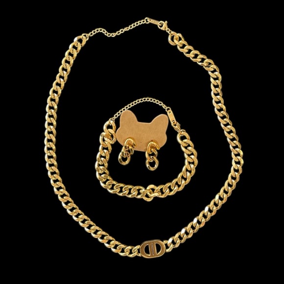 Jewelry - Set: Cuban Link Necklace, Bracelet & Earrings